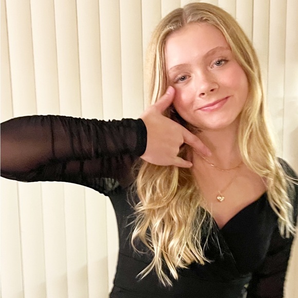 Hollister Black Long-Sleeve Mesh Bodycon Dress - like new! - Picture 4 of 5